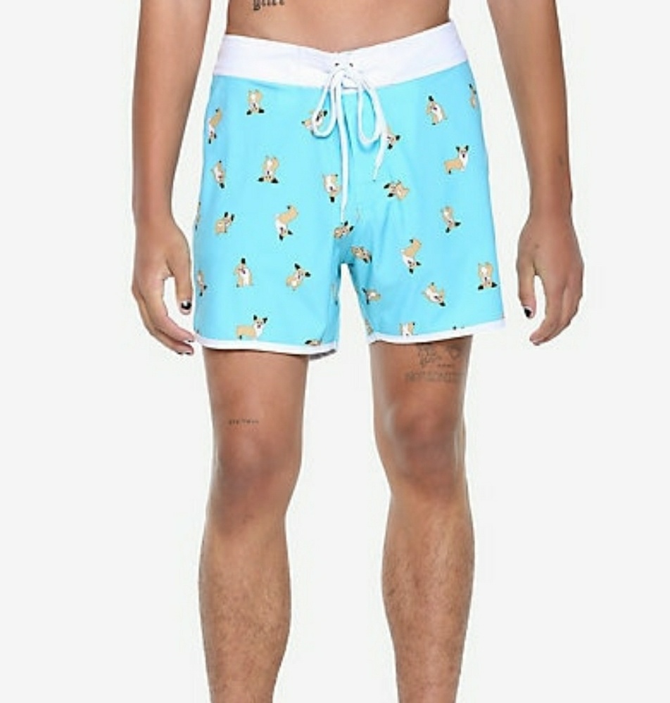 🐶 CORGI PRINT SWIM TRUNKS 🐶